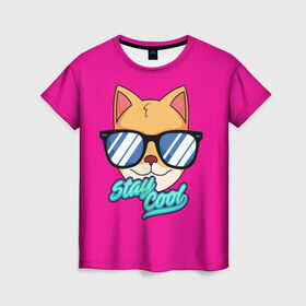 Женская футболка 3D с принтом Очковая кошка в Санкт-Петербурге, 100% полиэфир ( синтетическое хлопкоподобное полотно) | прямой крой, круглый вырез горловины, длина до линии бедер | домашняя кошка | кошка | мелус кот | милый кот | мышка | очки | очковая кошка | персидская кошка | русская кошка | французская кошка