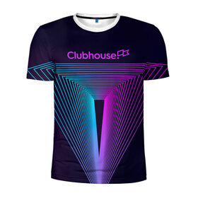 Мужская футболка 3D спортивная с принтом clubhouse в Санкт-Петербурге, 100% полиэстер с улучшенными характеристиками | приталенный силуэт, круглая горловина, широкие плечи, сужается к линии бедра | clubhouse | клабхаус | сеть | социальная