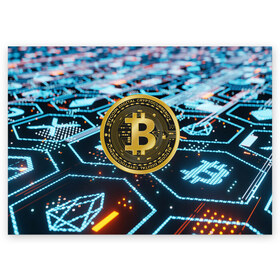 Поздравительная открытка с принтом БИТКОИН | BITCOIN в Санкт-Петербурге, 100% бумага | плотность бумаги 280 г/м2, матовая, на обратной стороне линовка и место для марки
 | bitcoin | blockchain | btc | cardano | crypto | ethereum | polkadot | tether | xrp | бинанс | биткоин | блокчейн | валюта | деньги | криптовалюта | майнер | майнинг | цифровая валюта | цифровое золото | эфир