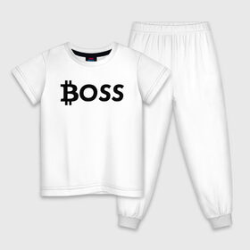 Детская пижама хлопок с принтом БИТКОИН ДЕД | BITCOIN BOSS в Санкт-Петербурге, 100% хлопок |  брюки и футболка прямого кроя, без карманов, на брюках мягкая резинка на поясе и по низу штанин
 | Тематика изображения на принте: bitcoin | blockchain | btc | cardano | crypto | ethereum | polkadot | tether | xrp | бинанс | биткоин | блокчейн | валюта | деньги | криптовалюта | майнер | майнинг | цифровая валюта | цифровое золото | эфир