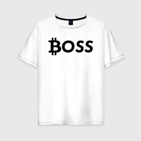 Женская футболка хлопок Oversize с принтом БИТКОИН ДЕД | BITCOIN BOSS в Санкт-Петербурге, 100% хлопок | свободный крой, круглый ворот, спущенный рукав, длина до линии бедер
 | Тематика изображения на принте: bitcoin | blockchain | btc | cardano | crypto | ethereum | polkadot | tether | xrp | бинанс | биткоин | блокчейн | валюта | деньги | криптовалюта | майнер | майнинг | цифровая валюта | цифровое золото | эфир