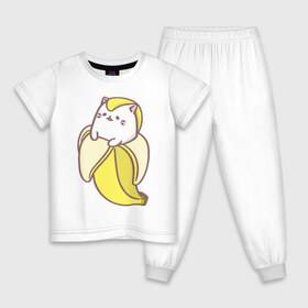 Детская пижама хлопок с принтом Банана - кот в Санкт-Петербурге, 100% хлопок |  брюки и футболка прямого кроя, без карманов, на брюках мягкая резинка на поясе и по низу штанин
 | банан | банана   кот | еда | животное | зверь | кот | кошка | фрукты