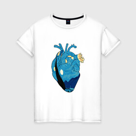 Женская футболка хлопок с принтом Сердце художника в Санкт-Петербурге, 100% хлопок | прямой крой, круглый вырез горловины, длина до линии бедер, слегка спущенное плечо | heart | van gogh | абстракция | ван гог | живопись | звездная ночь | искусство | картина | краски | медицина | органы | рисунок | сердечко | сердце | текстуры | художник