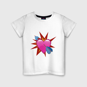Детская футболка хлопок с принтом Это любовь в Санкт-Петербурге, 100% хлопок | круглый вырез горловины, полуприлегающий силуэт, длина до линии бедер | амур | взрыв | влюбленность | любовь | мэрлоу | нравишься | сердечки | сердце | симпатия | слава | смайлик | стрела | эмодзи