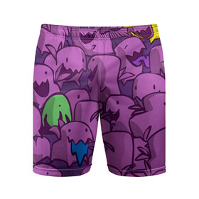 Мужские шорты спортивные с принтом ПикачушкА в Санкт-Петербурге,  |  | purple | star crafts | зеленый | зубы | пикачу | уши | фиолетовый | чудики