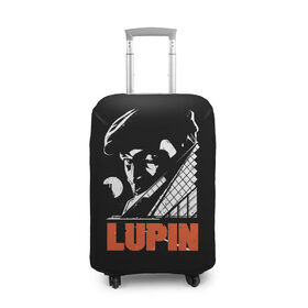 Чехол для чемодана 3D с принтом Lupin - Сериал Люпен в Санкт-Петербурге, 86% полиэфир, 14% спандекс | двустороннее нанесение принта, прорези для ручек и колес | lupin | netflix | детектив | логотип | люпен | люпин | люпэн | мужской | нетфликс | омар си | подарок | портрет | сериал | черный