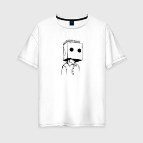 Женская футболка хлопок Oversize с принтом Little Nightmares 2 в Санкт-Петербурге, 100% хлопок | свободный крой, круглый ворот, спущенный рукав, длина до линии бедер
 | little nightmares 2 | герой | игра | литл найтмер | персонаж