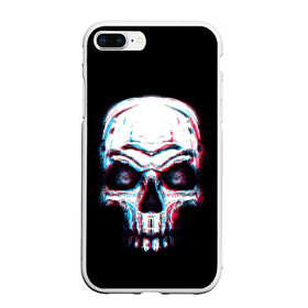 Чехол для iPhone 7Plus/8 Plus матовый с принтом Glitch Skull в Санкт-Петербурге, Силикон | Область печати: задняя сторона чехла, без боковых панелей | art | dead | death | ghost | glitch | neon | skeleton | skull | skulls | арт | глитч | глич | неон | призрак | скелет | череп | черепа