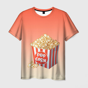 Мужская футболка 3D с принтом попкорн рисунок в Санкт-Петербурге, 100% полиэфир | прямой крой, круглый вырез горловины, длина до линии бедер | вкусняшка | воздушная кукуруза | еда | кино | кинопросмотр | киносеанс | кинотеатр | попкорн