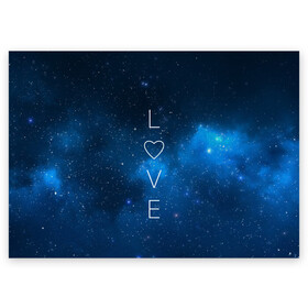 Поздравительная открытка с принтом SPACE LOVE в Санкт-Петербурге, 100% бумага | плотность бумаги 280 г/м2, матовая, на обратной стороне линовка и место для марки
 | earth | galaxy | heart | love | mars | moon | nasa | planet | planets | space | specex | stars | sun | universe | вселенная | галактика | звезда | звезды | земля | космическая | космос | луна | любовь | марс | млечный | наса | планета | планеты | путь