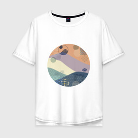 Мужская футболка хлопок Oversize с принтом Японский минимализм в Санкт-Петербурге, 100% хлопок | свободный крой, круглый ворот, “спинка” длиннее передней части | азиатский | арт | минимализм | пейзаж | природа | рисунок | хипстер | японский