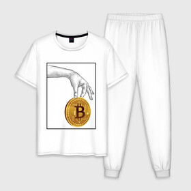 Мужская пижама хлопок с принтом BITCOIN CRYPTOCURRENCE (Z) в Санкт-Петербурге, 100% хлопок | брюки и футболка прямого кроя, без карманов, на брюках мягкая резинка на поясе и по низу штанин
 | binance coin | bitcoin | blockchain | btc | cardano | crypto | ethereum | litecoin | polkadot | tether | xrp | биткоин | блокчейн | валюта | деньги | криптовалюта | майнер | майнинг | цифровая валюта | цифровое золото | эфир