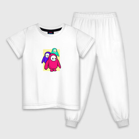 Детская пижама хлопок с принтом Fall Guys / Фолл Гайс в Санкт-Петербурге, 100% хлопок |  брюки и футболка прямого кроя, без карманов, на брюках мягкая резинка на поясе и по низу штанин
 | fall guys | игра | разноцветный | фолл гайс | человечек