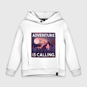 Детское худи Oversize хлопок с принтом Adventure is calling в Санкт-Петербурге, френч-терри — 70% хлопок, 30% полиэстер. Мягкий теплый начес внутри —100% хлопок | боковые карманы, эластичные манжеты и нижняя кромка, капюшон на магнитной кнопке | forest | landscape | moon | mountain | mountains | nature | northern lights | polar lights | гора | горы | ели | ель | лес | луна | лучше гор могут быть только горы | пейзаж | приключение | приключения | природа | северное сияние | сосна | с