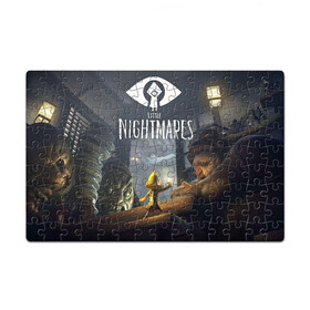 Пазл магнитный 126 элементов с принтом Little Nightmares в Санкт-Петербурге, полимерный материал с магнитным слоем | 126 деталей, размер изделия —  180*270 мм | little nightmares | квест | мальчик | хоррор