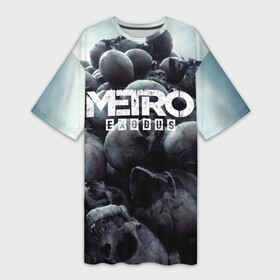 Платье-футболка 3D с принтом Metro Exodus в Санкт-Петербурге,  |  | 2033 | exodus | metro | metro 2033 | metro exodus | stalker | апокалипсис | диггер | дигеры | метро | разрушка | эпидемия