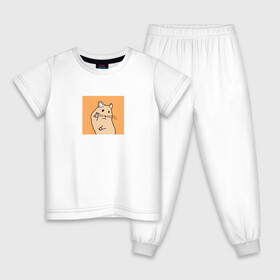 Детская пижама хлопок с принтом Хомяк (мем) в Санкт-Петербурге, 100% хлопок |  брюки и футболка прямого кроя, без карманов, на брюках мягкая резинка на поясе и по низу штанин
 | Тематика изображения на принте: mem | грызун | животные | мем | мышь | хомяк