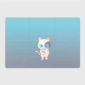 Магнитный плакат 3Х2 с принтом кот с мороженкой в Санкт-Петербурге, Полимерный материал с магнитным слоем | 6 деталей размером 9*9 см | Тематика изображения на принте: голубые глаза | кот | котенок | котик | кошак | мороженка | мороженко | мороженое | прямоходячий | рисунок | рожок