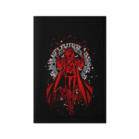Обложка для паспорта матовая кожа с принтом Хеллсинг в Санкт-Петербурге, натуральная матовая кожа | размер 19,3 х 13,7 см; прозрачные пластиковые крепления | Тематика изображения на принте: alucard | anime | hellsing | алукард | аниме | вампир | комиксы | манга | хеллсинг