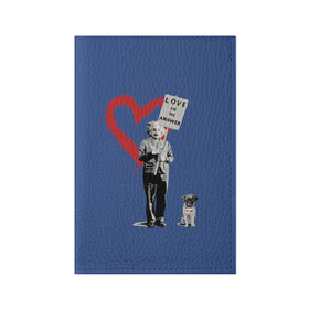 Обложка для паспорта матовая кожа с принтом Любовь это ответ | Banksy в Санкт-Петербурге, натуральная матовая кожа | размер 19,3 х 13,7 см; прозрачные пластиковые крепления | art | banksy | street art | арт | бэнкси | граффити | со смыслом | сосмыслом | стритарт
