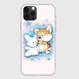 Чехол для iPhone 12 Pro Max с принтом Корги и снеговик в Санкт-Петербурге, Силикон |  | зима | корги | малыш | снеговик | снежинки | собака | щенок