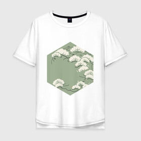 Мужская футболка хлопок Oversize с принтом Японский минимализм в Санкт-Петербурге, 100% хлопок | свободный крой, круглый ворот, “спинка” длиннее передней части | Тематика изображения на принте: абстракция | азиатский | арт | минимализм | пейзаж | природа | рисунок | хипстер | японский