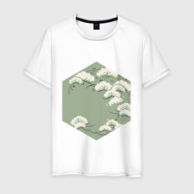 Мужская футболка хлопок с принтом Японский минимализм в Санкт-Петербурге, 100% хлопок | прямой крой, круглый вырез горловины, длина до линии бедер, слегка спущенное плечо. | Тематика изображения на принте: абстракция | азиатский | арт | минимализм | пейзаж | природа | рисунок | хипстер | японский