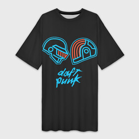 Платье-футболка 3D с принтом Daft Punk в Санкт-Петербурге,  |  | acces | after | all | better | crush | da | daft | dance | discovery | faster | funk | get | harder | homework | human | instant | lose | lucky | memories | more | one | punk | random | stronger | time | to | yourself | бангальтер | дафт 