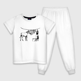 Детская пижама хлопок с принтом Зебра Banksy в Санкт-Петербурге, 100% хлопок |  брюки и футболка прямого кроя, без карманов, на брюках мягкая резинка на поясе и по низу штанин
 | art | banksy | street art | арт | бэнкси | граффити | со смыслом | сосмыслом | стритарт