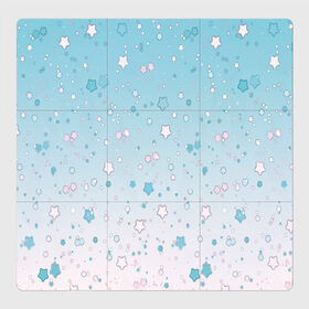 Магнитный плакат 3Х3 с принтом милые звездочки узор в Санкт-Петербурге, Полимерный материал с магнитным слоем | 9 деталей размером 9*9 см | звездопад | звездочки | звезды | мило | милый | небо | ночь | пижамный | розовый | светлый | узор