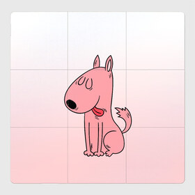 Магнитный плакат 3Х3 с принтом мультяшный мопс в Санкт-Петербурге, Полимерный материал с магнитным слоем | 9 деталей размером 9*9 см | ветеринару | гав | градиент | животные домашние | любителю собак | млекопитающее | мопс | мультипликационный персонаж | мультяшная собака | песики | питомцы | псы | розовый | собакены | собаки