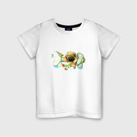 Детская футболка хлопок с принтом Собака в Санкт-Петербурге, 100% хлопок | круглый вырез горловины, полуприлегающий силуэт, длина до линии бедер | косточка | милота | собака | собачка | щенок | щеночек