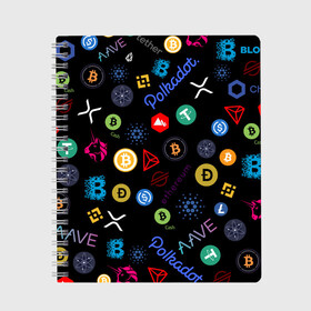 Тетрадь с принтом BITCOIN PATTERN | БИТКОИН(Z) в Санкт-Петербурге, 100% бумага | 48 листов, плотность листов — 60 г/м2, плотность картонной обложки — 250 г/м2. Листы скреплены сбоку удобной пружинной спиралью. Уголки страниц и обложки скругленные. Цвет линий — светло-серый
 | binance coin | bitcoin | blockchain | btc | cardano | crypto | ethereum | litecoin | polkadot | tether | xrp | биткоин | блокчейн | валюта | деньги | криптовалюта | майнер | майнинг | цифровая валюта | цифровое золото | эфир