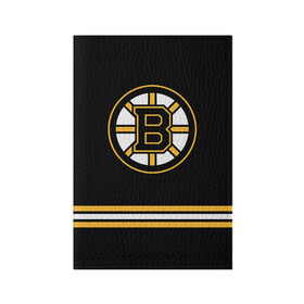Обложка для паспорта матовая кожа с принтом Бостон Брюинз (Форма1) в Санкт-Петербурге, натуральная матовая кожа | размер 19,3 х 13,7 см; прозрачные пластиковые крепления | nhl | бостон брюинз | бостон брюинз форма | нхл | хоккей