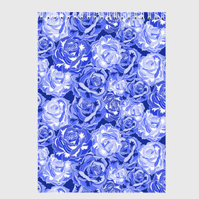 Скетчбук с принтом Голубые и синие розы в Санкт-Петербурге, 100% бумага
 | 48 листов, плотность листов — 100 г/м2, плотность картонной обложки — 250 г/м2. Листы скреплены сверху удобной пружинной спиралью | blue | flora | floral | flower | flowers | romantic | rose | roses | violet | букет роз | букет цветов | бутон | бутоны | день женщин | для девушек | для женщин | женский день | праздник | роза | романтика | садовая роза | флора