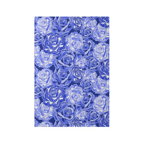 Обложка для паспорта матовая кожа с принтом Голубые и синие розы в Санкт-Петербурге, натуральная матовая кожа | размер 19,3 х 13,7 см; прозрачные пластиковые крепления | blue | flora | floral | flower | flowers | romantic | rose | roses | violet | букет роз | букет цветов | бутон | бутоны | день женщин | для девушек | для женщин | женский день | праздник | роза | романтика | садовая роза | флора
