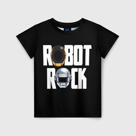 Детская футболка 3D с принтом Robot Rock в Санкт-Петербурге, 100% гипоаллергенный полиэфир | прямой крой, круглый вырез горловины, длина до линии бедер, чуть спущенное плечо, ткань немного тянется | cyberpunk | daft | daftpunk | electronic | get | guy | guy manuel | human | lucky | music | punk | robot | rock | thomas | дафт | дафтпанк | киберпанк | музыка | ню диско | панк | робот | рок | техно | томас | электро | электроник рок