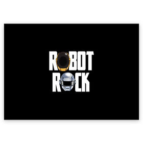 Поздравительная открытка с принтом Robot Rock в Санкт-Петербурге, 100% бумага | плотность бумаги 280 г/м2, матовая, на обратной стороне линовка и место для марки
 | cyberpunk | daft | daftpunk | electronic | get | guy | guy manuel | human | lucky | music | punk | robot | rock | thomas | дафт | дафтпанк | киберпанк | музыка | ню диско | панк | робот | рок | техно | томас | электро | электроник рок