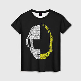 Женская футболка 3D с принтом Daft Punk в Санкт-Петербурге, 100% полиэфир ( синтетическое хлопкоподобное полотно) | прямой крой, круглый вырез горловины, длина до линии бедер | cyberpunk | daft | daftpunk | electronic | get | guy | guy manuel | human | lucky | music | punk | robot | rock | thomas | дафт | дафтпанк | киберпанк | музыка | ню диско | панк | робот | рок | техно | томас | электро | электроник рок