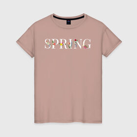 Женская футболка хлопок с принтом Весна в Санкт-Петербурге, 100% хлопок | прямой крой, круглый вырез горловины, длина до линии бедер, слегка спущенное плечо | 8 марта | весна | девушке | женский | мама | подарок | топ | тренд | феминизм | цветы