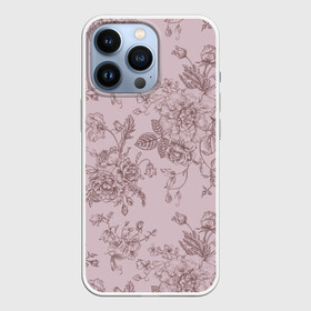 Чехол для iPhone 13 Pro с принтом розы с пионами в Санкт-Петербурге,  |  | 8 марта | весна | девушке | женский | мама | пионы | подарок | розы | топ | тренд | феминизм | цветы