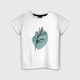 Детская футболка хлопок с принтом Ботаническая абстракция в Санкт-Петербурге, 100% хлопок | круглый вырез горловины, полуприлегающий силуэт, длина до линии бедер | абстракция | минимализм | растение | растения | современное искусство