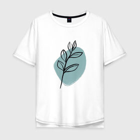 Мужская футболка хлопок Oversize с принтом Ботаническая абстракция в Санкт-Петербурге, 100% хлопок | свободный крой, круглый ворот, “спинка” длиннее передней части | абстракция | минимализм | растение | растения | современное искусство