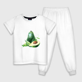 Детская пижама хлопок с принтом акварельное авокадо в Санкт-Петербурге, 100% хлопок |  брюки и футболка прямого кроя, без карманов, на брюках мягкая резинка на поясе и по низу штанин
 | авокадо | акварель | брызги | веган | вегетарианец | здоровье | зож | правильное питание | рисунок