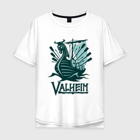 Мужская футболка хлопок Oversize с принтом Valheim в Санкт-Петербурге, 100% хлопок | свободный крой, круглый ворот, “спинка” длиннее передней части | fantasy | mmo | valheim | valve | валхейм | вальхейм | викинги | выживалка | игра | королевская битва | ммо | ролевая игра | фэнтази