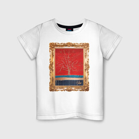 Детская футболка хлопок с принтом Золотое дерево в Санкт-Петербурге, 100% хлопок | круглый вырез горловины, полуприлегающий силуэт, длина до линии бедер | дерево | золото | картина | рама | художник