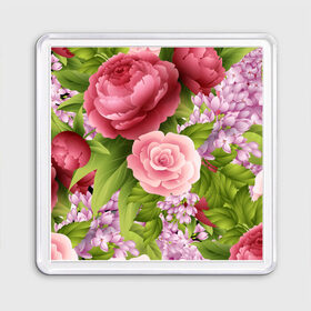 Магнит 55*55 с принтом ЦВЕТЫ / FLOWERS / 8 МАРТА в Санкт-Петербурге, Пластик | Размер: 65*65 мм; Размер печати: 55*55 мм | chery | flowers | japan | roses | sakura | вишня | растения | розы | ромашка | сакура | тюльпаны | цветы | цветы сакуры | япония
