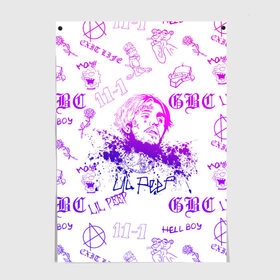 Постер с принтом LIL PEEP в Санкт-Петербурге, 100% бумага
 | бумага, плотность 150 мг. Матовая, но за счет высокого коэффициента гладкости имеет небольшой блеск и дает на свету блики, но в отличии от глянцевой бумаги не покрыта лаком | lil peep | lil prince | pink | зарубежная музыка | лил пип | маленький принц