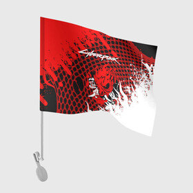 Флаг для автомобиля с принтом Cyberpunk 2077. в Санкт-Петербурге, 100% полиэстер | Размер: 30*21 см | cd project red | cyberpunk 2077 | esport | game | keanu reeves | samurai | игра | игры | киану ривз | киберпанк 2077 | киберспорт | самураи