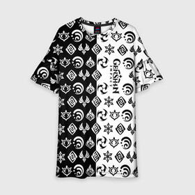 Детское платье 3D с принтом Genshin Impact в Санкт-Петербурге, 100% полиэстер | прямой силуэт, чуть расширенный к низу. Круглая горловина, на рукавах — воланы | anime | game | zelda | аниме | геншин | дилюк | игра | импакт | итэр | люмин | молитва | паймон | тейват